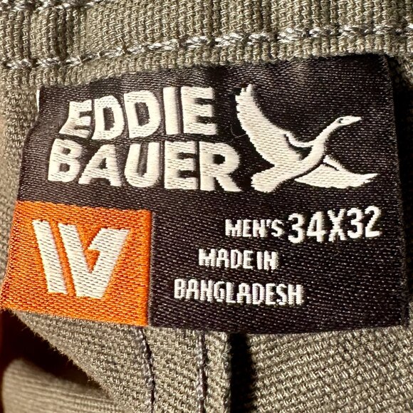 Eddie Bauer Men's Canvas Utility Work Pant Size 34X32 Green Stretch Durable NEW - Picture 3 of 13